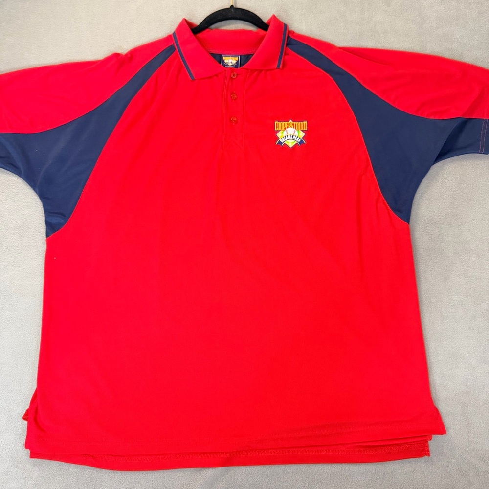 Authentic Cooperstown Dreams Park- Men's Coaches Short Sleeve Polo- Red- XXL